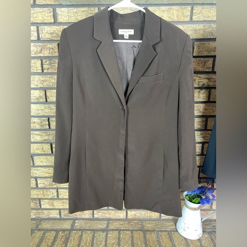 Amanda smith brown single button closure sports‎ coat